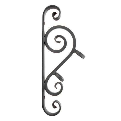 Support de mât de drapeau en fer noir avec boucles 