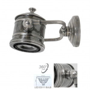 Spot mural Malibu argent (52226) | Nostalux.fr