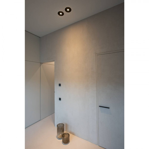 New Tria Es111 1 Round Zwart Mat 1xgu10 Bladveren