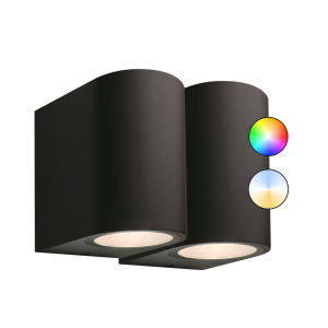 Set de 2 appliques murales Gilvus downlighters 12 volt noir | Nostalux.fr