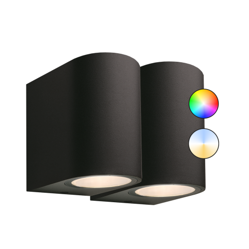 Set de 2 appliques murales Gilvus downlighters 12 volt noir | Nostalux.fr