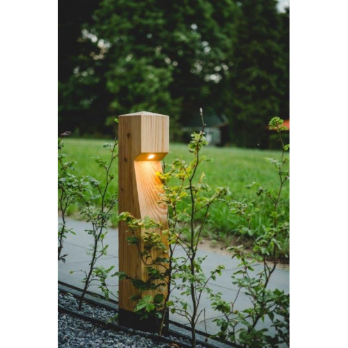 Éclairage de jardin en bois de chêne Oak avec ampoule LED | Nostalux.fr 