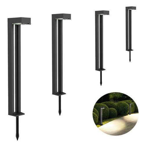 Lampe de jardin solaire moderne rectangulaire de couleur anthracite
