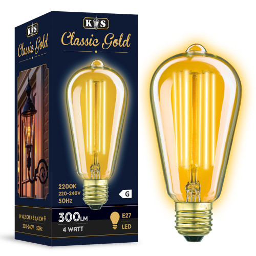 Ampoule à filament de carbone LED 4W Classique Gold Edison (3857) 