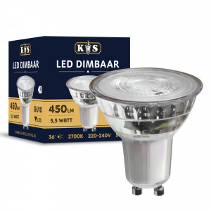 Ampoule LED Dimmable (5890) 5,5 W GU10 de KS Lighting | toute en verre | Nostalux.fr Ampoule LED Dimmable (5890) 5,5 W GU10 de KS Lighting | toute en verre | Nostalux.fr