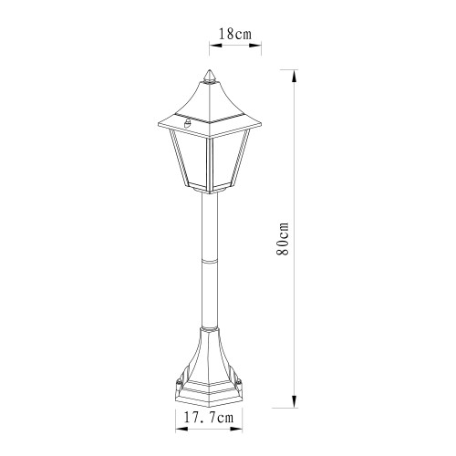 Lampe de terrasse Livorno (7205) avec lanterne carrée | Nostalux.fr de KS Lighting