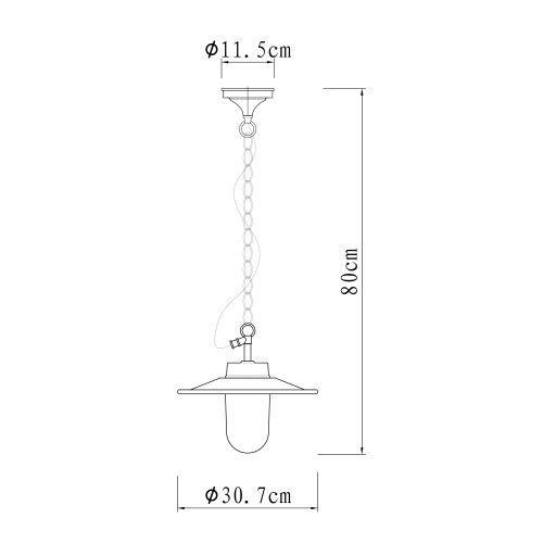 Lampe d'extérieur à chaîne Vita (7403) robuste et de style industriel  