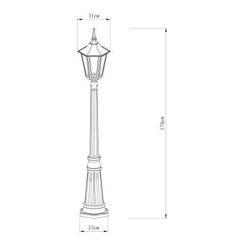 Lampe de terrasse Zeist (7552) avec lanterne hexagonale de KS Lighting