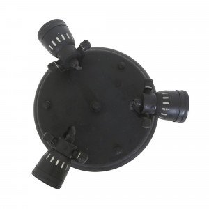 plafonnière, Westham, noire, vintage, 3 spots, laiton