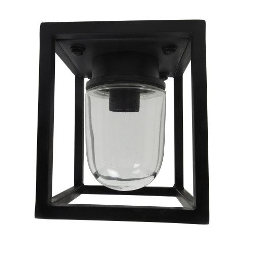Lampe d'extérieur Ferryhill en laiton de forme carrée de couleur noire