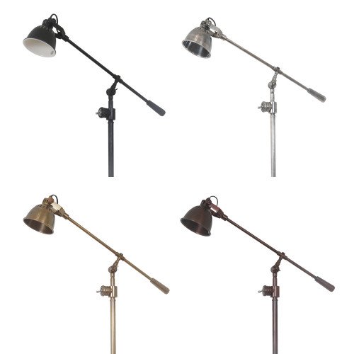 Lampadaire Archer argent vieilli - style industriel | Nostalux.fr