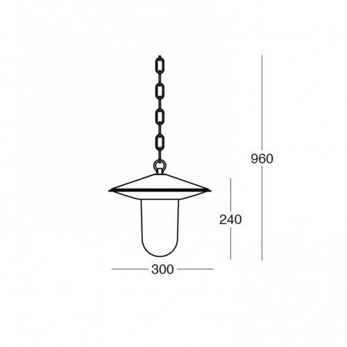 Lampe d'extérieur suspendue à chaîne Louvre 