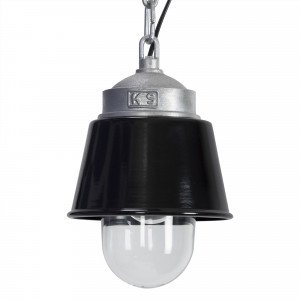 Lampe d'extérieur suspendue, noire, à chaîne industriel, robuste Kostas (6595)