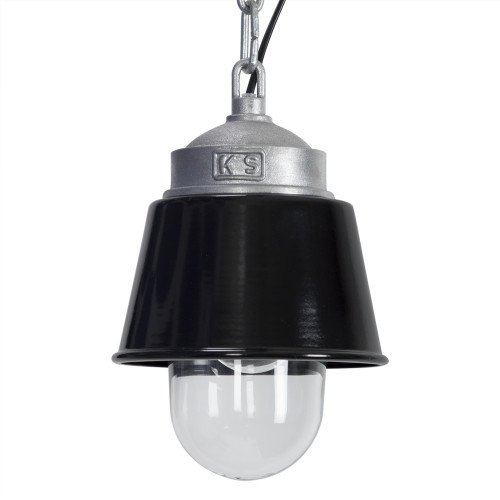 Lampe d'extérieur suspendue, noire, à chaîne industriel, robuste Kostas (6595)