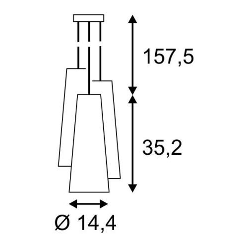 Suspension Soprana Cone PD-2 (155770) noir/gris/blanc 3xE14 de SLV | Nostalux.fr