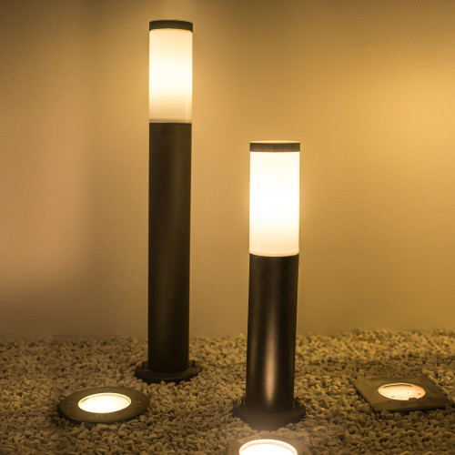 Set de 3 lampes de jardin sur pied Lech 3 (3x7072) en acier inoxydable