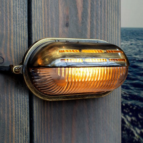 Applique murale Gulf lampe de bateau en laiton couleur bronze foncé