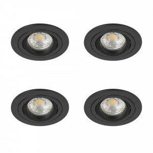 Set de 4 spots Lune encastrables orientables noir mat | Nostalux.fr