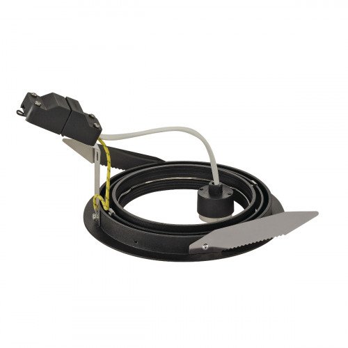 New Tria Es111 1 Round Zwart Mat 1xgu10 Bladveren
