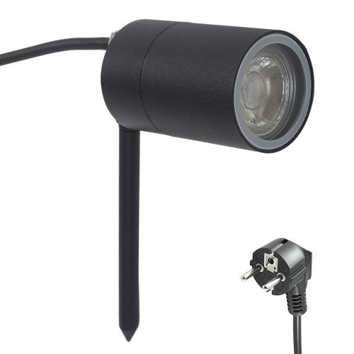 lot 6 spots LED plug & play de jardin à piquets capteur jour/nuit de KS Lighting