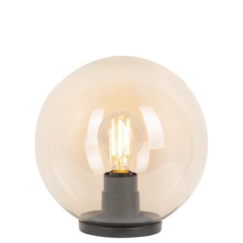Boule lumineuse de jardin plastique fumé 30 Ø  avec piquet