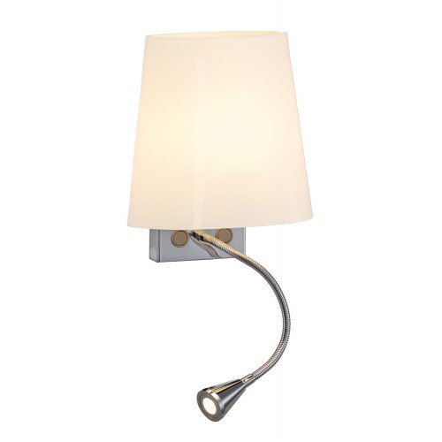 Applique murale +  liseuse Coupa Flexled (149452) Chrome verre satiné G9 LED de SLV|Nostalux.fr