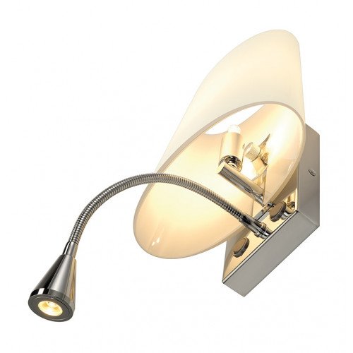Applique murale +  liseuse Coupa Flexled (149452) Chrome verre satiné G9 LED de SLV|Nostalux.fr