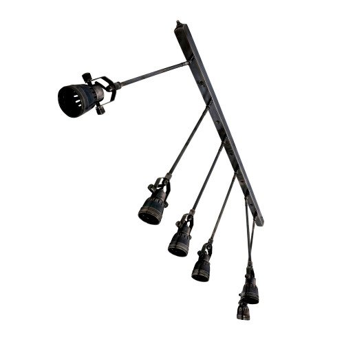 Suspension noir vintage Spider (30683) 6 lumières | Nostalux.fr