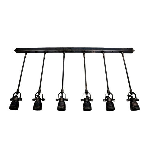 Suspension noir vintage Spider (30683) 6 lumières | Nostalux.fr