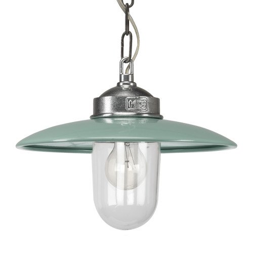 Lampe suspendue sur chaîne Solingen Rétro Verte (6582) | Nostalux.fr