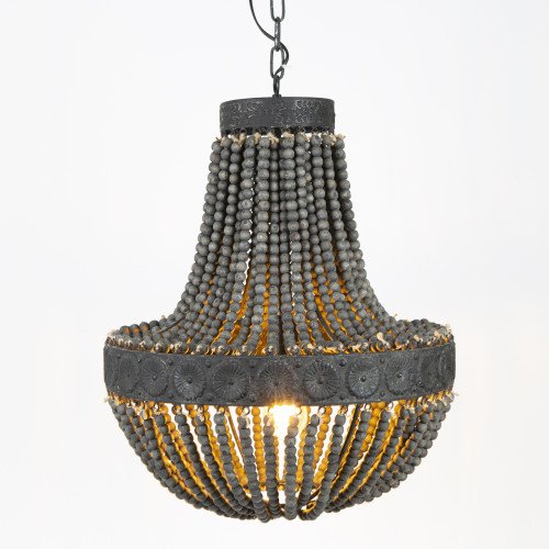 Suspension en perles noire Zion XL 51 cm de Ø - Lustres Nostaluce | Nostalux.fr  