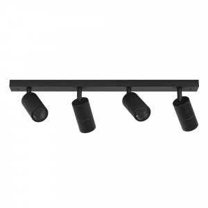 Barre de 4 spots noirs réglables  Juno 4 | Nostalux.fr