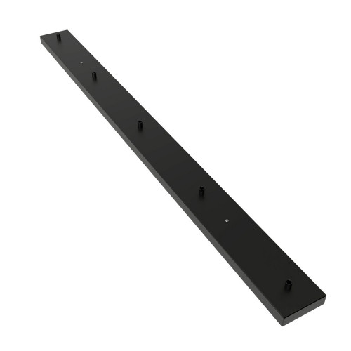 Plaque de plafond rectangulaire noire pour 5 cordons (940122) | Nostalux.fr