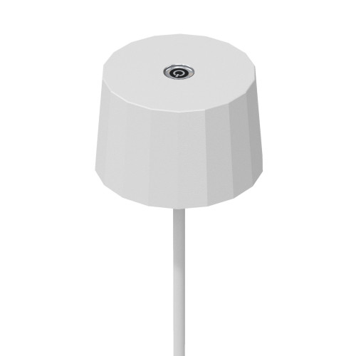 Lampe de table rechargeable tactile Lido blanche (7621) avec USB | Nostalux.fr