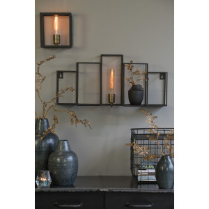 Applique Bally mat noir métal rectangulaire 65×30 cm E27 applique murale