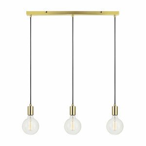 Sky Straight suspension laiton 3×E27 design scandinave