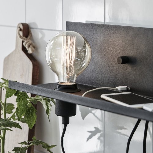 Applique murale noire avec station de charge USB Multi (106482) usages | Nostalux.fr Applique murale noire avec station de charge USB Multi (106482) usages | Nostalux.fr