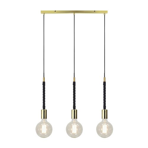 Suspension Saddle à trois lumières en laiton