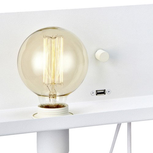 Applique murale blanche multi usages USB (106969) | Nostalux.fr