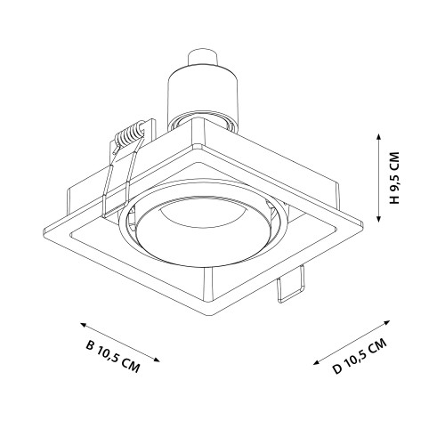 Set de 3 spots à encastrer Bjorn 1 (7666X3) noirs carrés orientables| Nostalux.fr