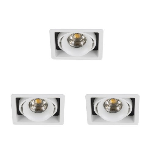 Set de 3 spots encastrables Bjorn 1 (7665X3) carrés blancs orientables| Nostalux.fr