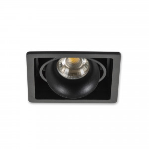 Spot de plafond Bjorn 1 (7666) noir carré orientable à encastrer | Nostalux.fr