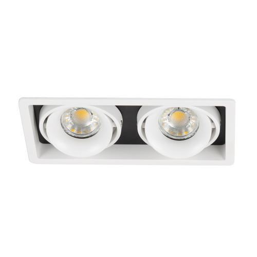 Set de 6 spots doubles encastrables Bjorn 2 (7667X6) blancs orientables | Nostalux.fr
