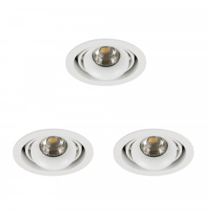 Set de 3 spots à encastrer Bjorn 1 (7669X3) ronds blancs orientables | Nostalux.fr