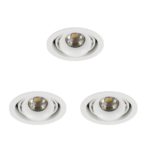Set de 3 spots à encastrer Bjorn 1 (7669X3) ronds blancs orientables | Nostalux.fr