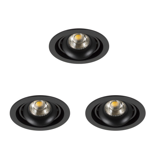 Set de 3 spots à encastrer Bjorn 1 (7670X3) ronds noirs orientables | Nostalux.fr