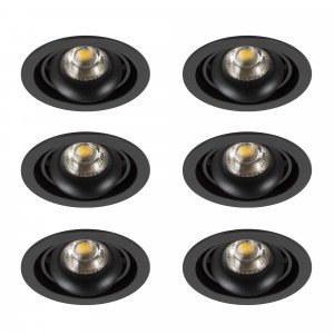 Set de 6 spots encastrables Bjorn 1 ronds noirs orientables | Nostalux.fr