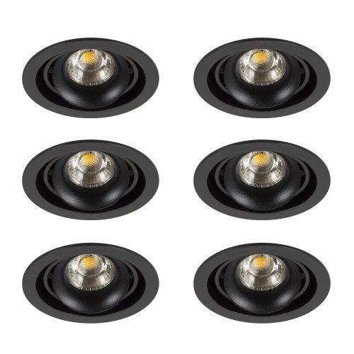 Set de 6 spots encastrables Bjorn 1 ronds noirs orientables | Nostalux.fr
