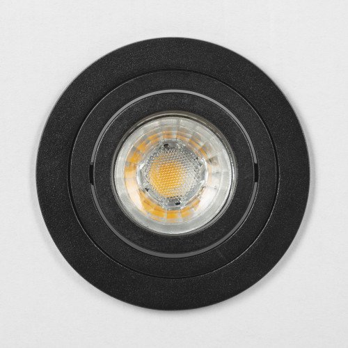 Set de dix spots encastrables Lune ronds noir mat | Nostalux.fr