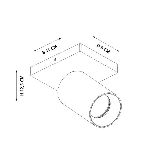 Spot champagne r en saillie Mila 1 (7671) orientable| Nostalux.fr